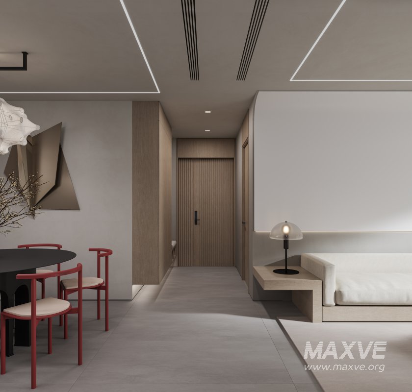 Modern living room and dining room interior scene - Image 5