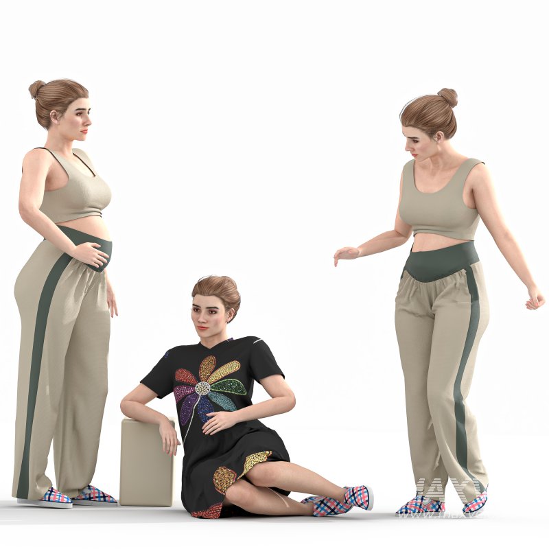 Pregnant woman 03 poses - Image 4