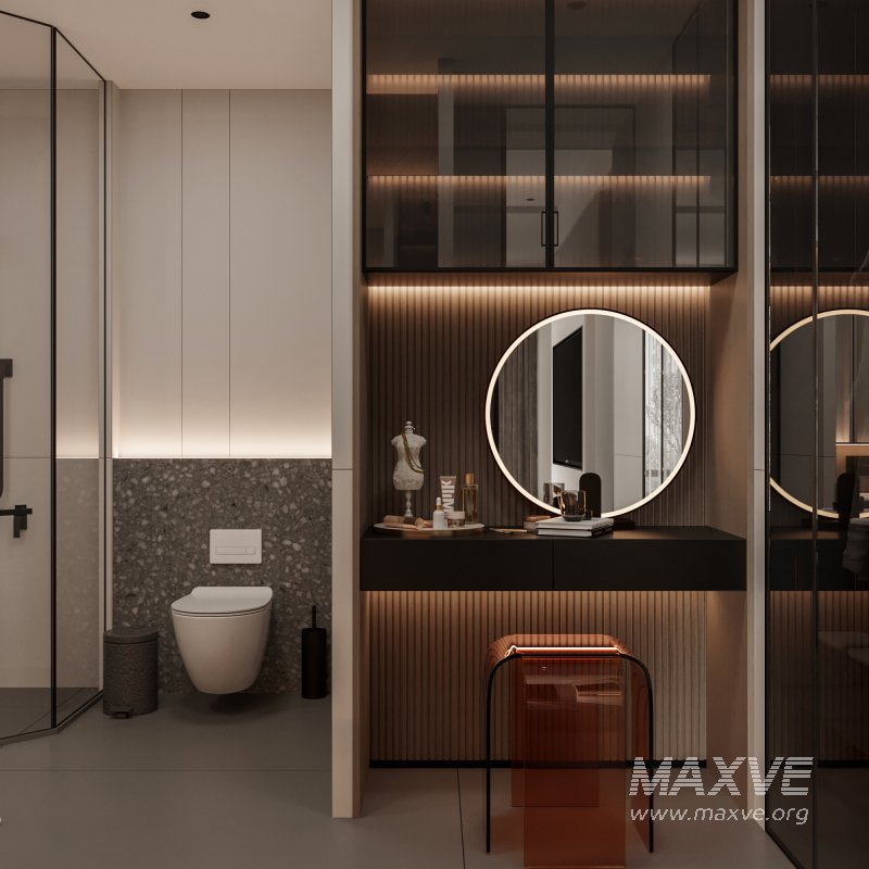 modern bedroom office room dressing room bathroom - Image 8