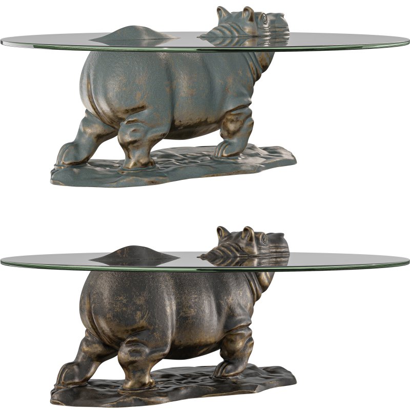 Playful Hippopotamus Coffee Table Whimsical Furniture - Image 5
