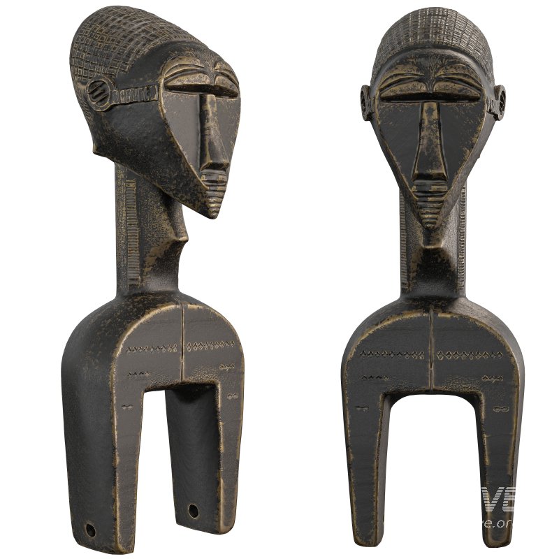 West African Heddle Pulley Figure Statue - Image 6