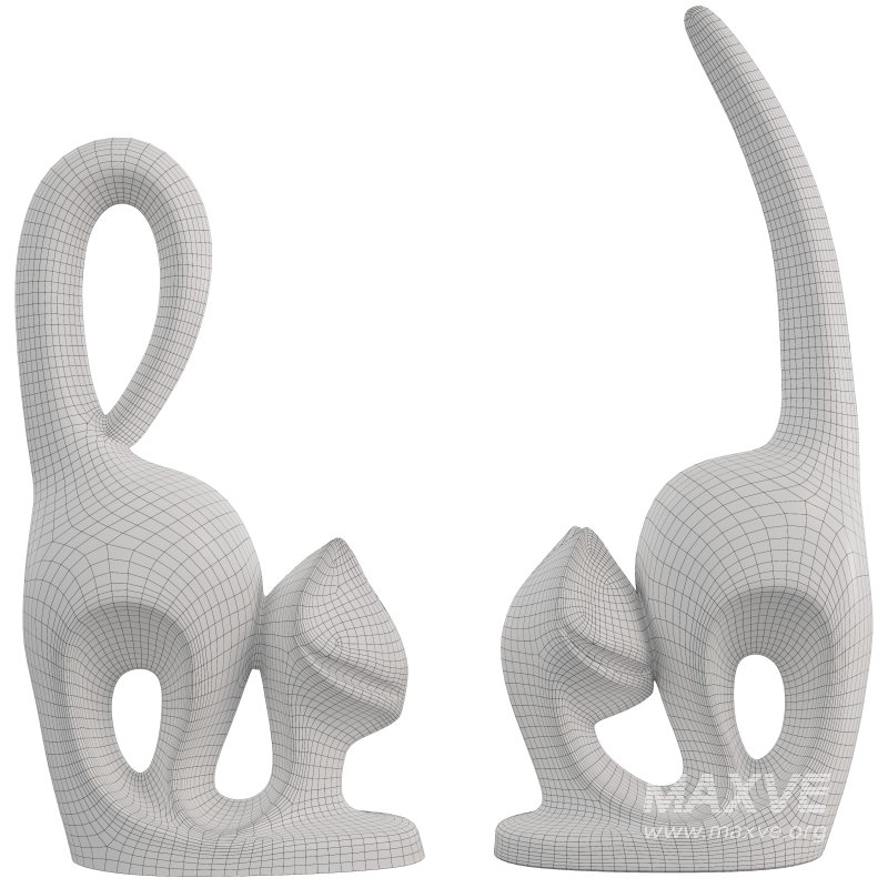 Wooden cats Statue - Image 1