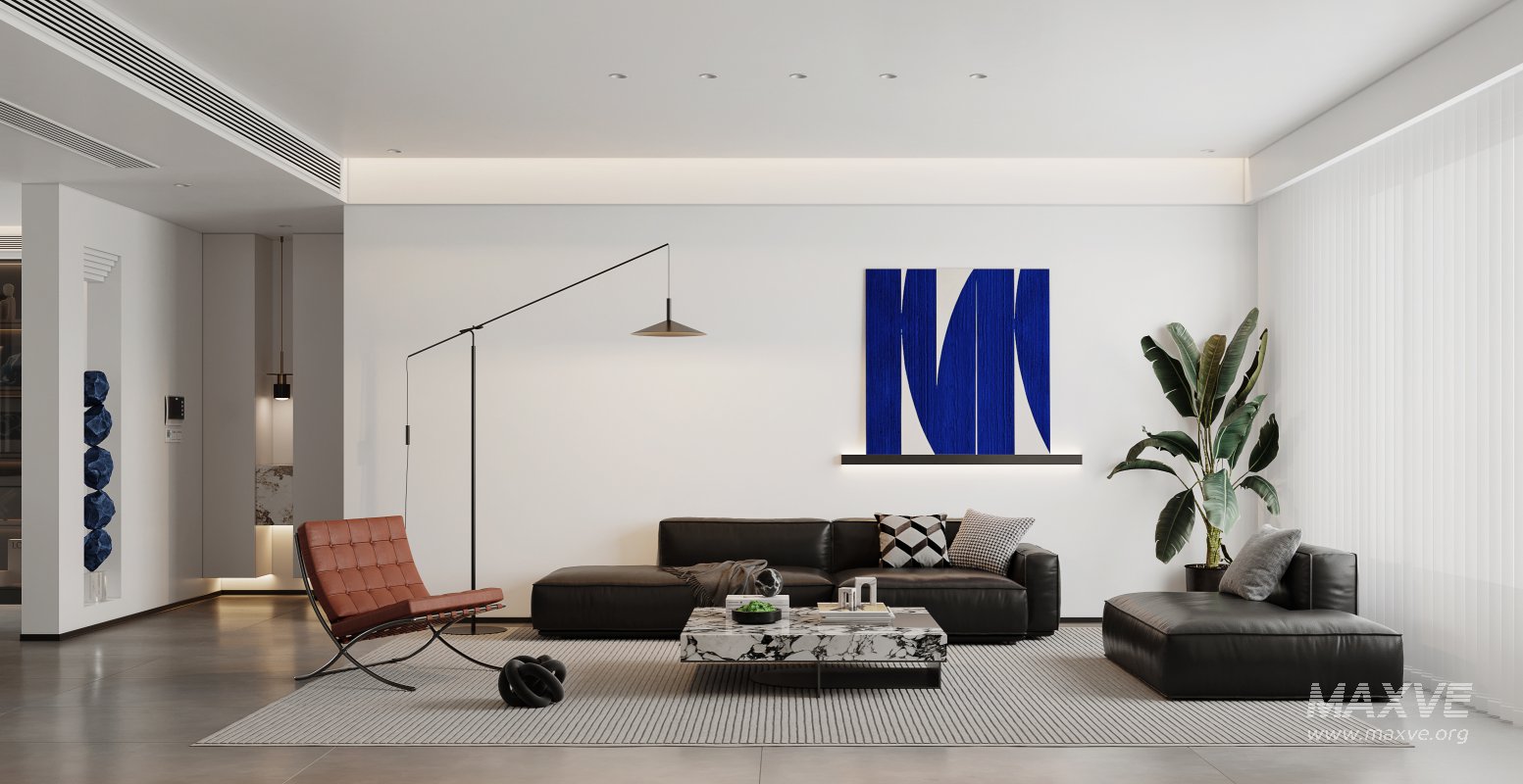 Modern living room and dining room interior scene - Image 3