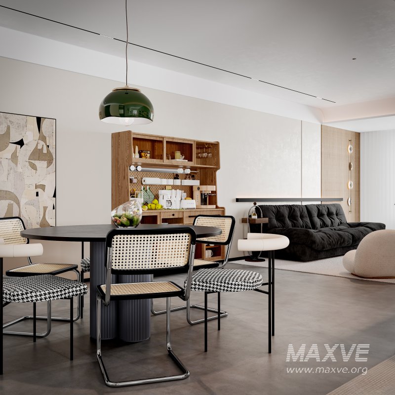 Modern living room and dining room interior scene - Image 5