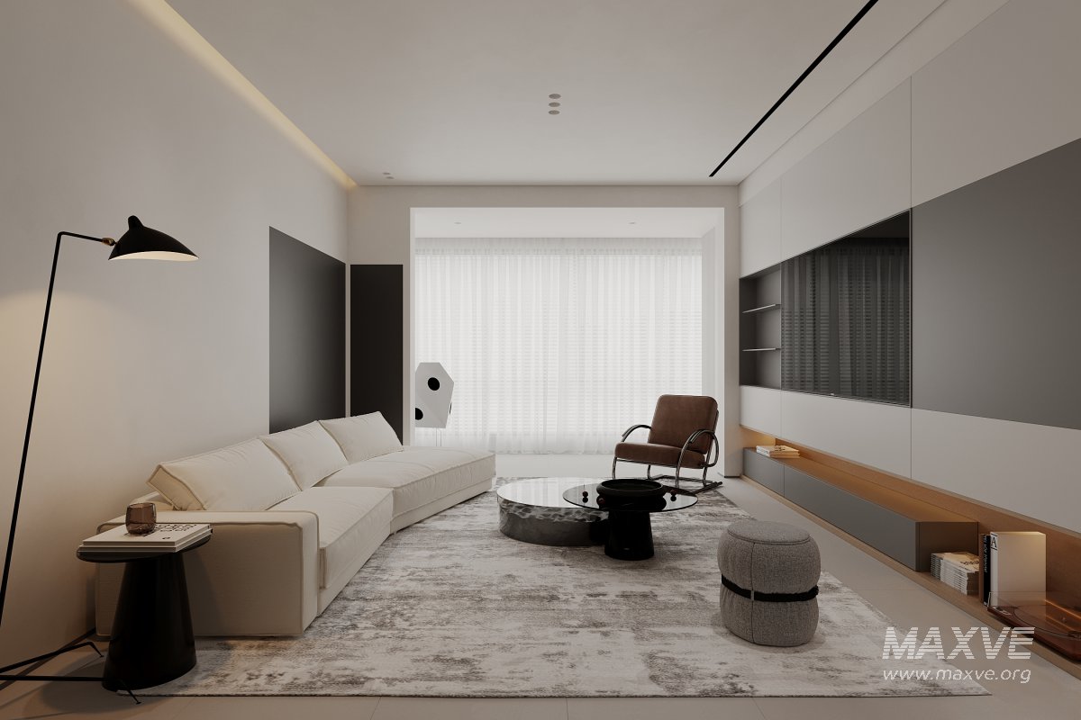 Modern living room and dining room interior scene - Image 3