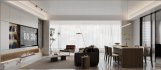 Modern living room and dining room interior scene - Thumbnail 1