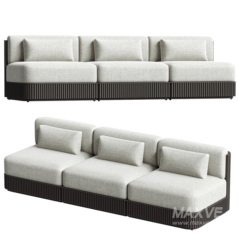 Beaumont Outdoor Teak Three Piece Modular Sofa - Image 2