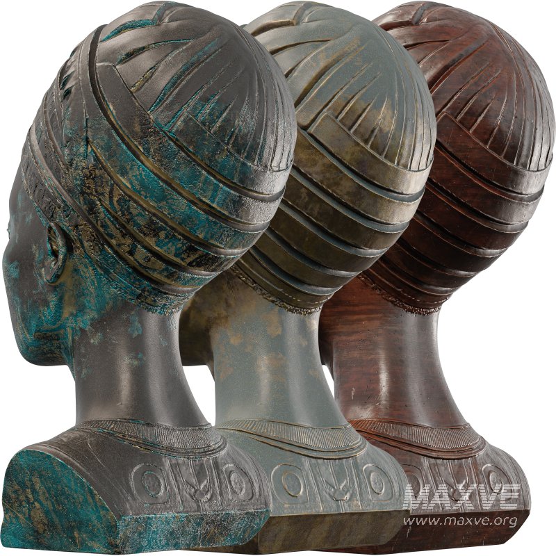 Regal African Queen Bust Sculpture Intricate - Image 4