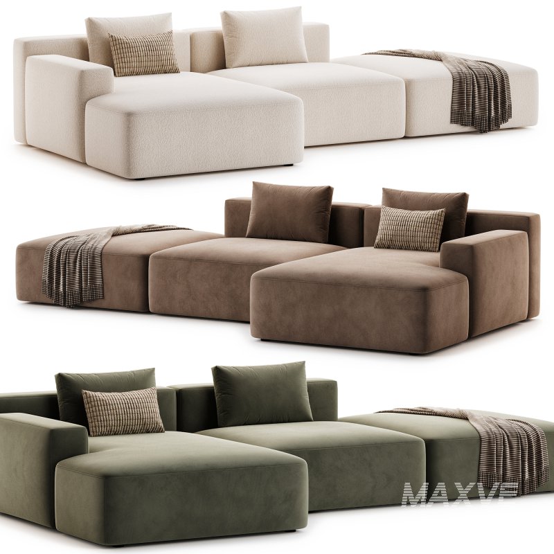 Marino Suedette Sectional Sofa - Image 1