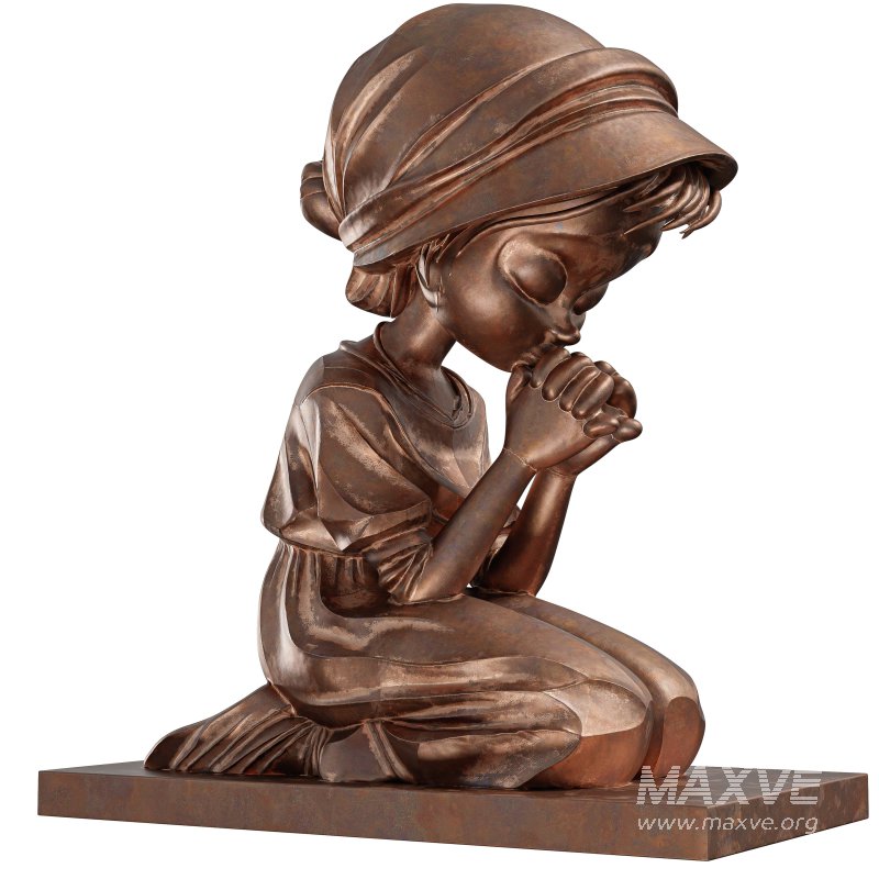 Prayer Girl Statue - Image 2