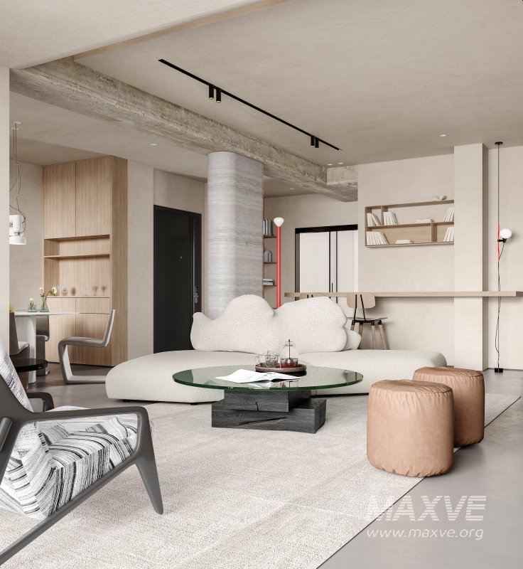 Modern living room and dining room interior scene - Image 18