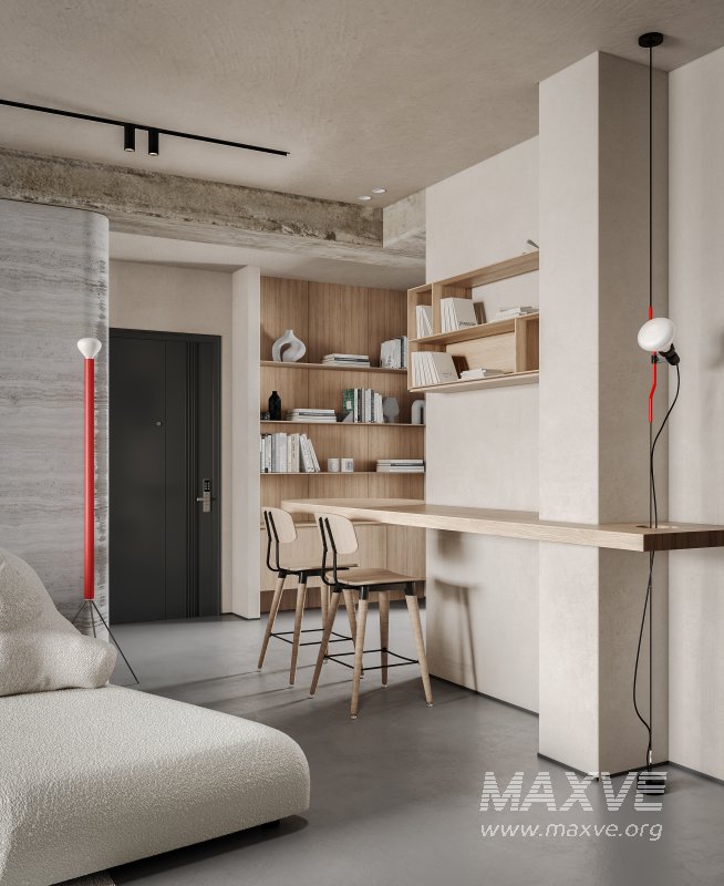 Modern living room and dining room interior scene - Image 1