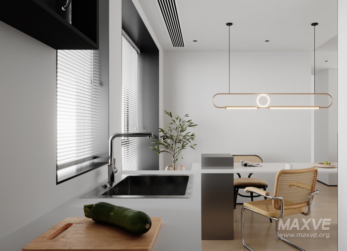 Modern living room and dining room interior scene - Image 4