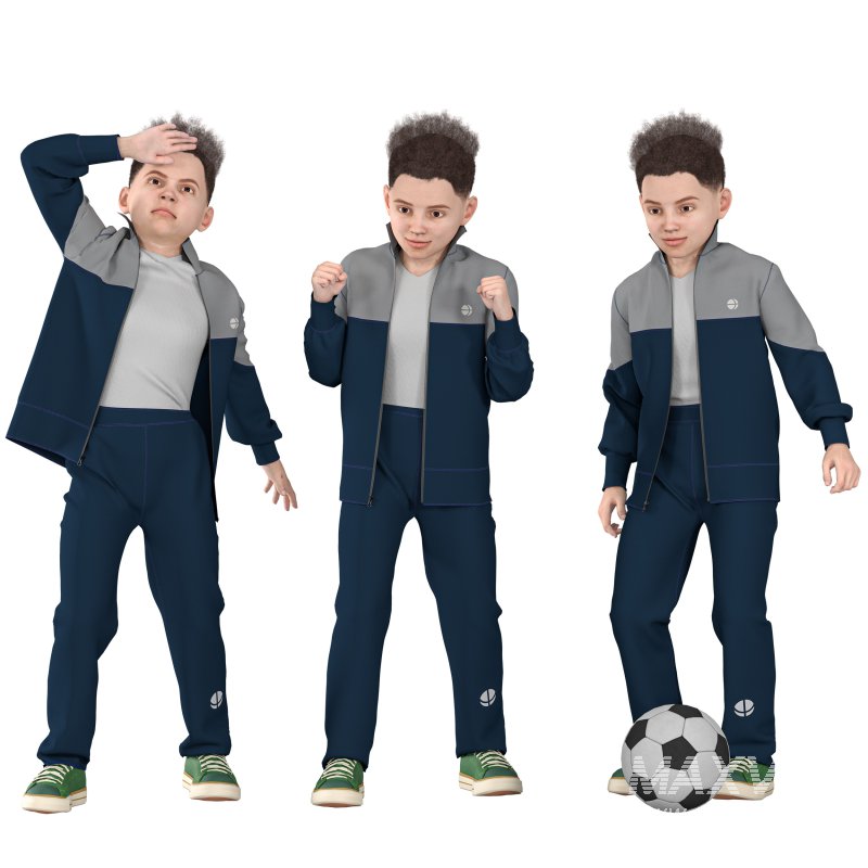 Sport Kid Boy in 03 Poses - Image 3