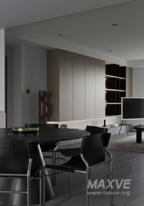 Modern living room and dining room interior scene - Image 2