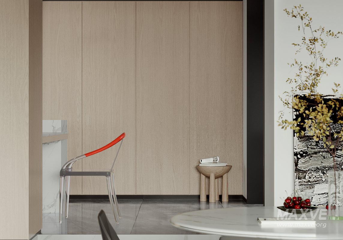 Modern living room and dining room interior scene - Image 2