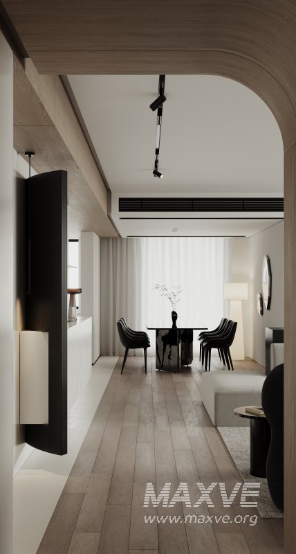 Modern living room and dining room interior scene - Image 7