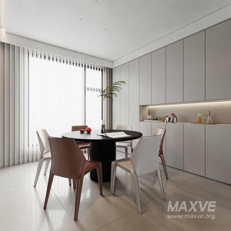 Modern living room and dining room interior scene - Image 3