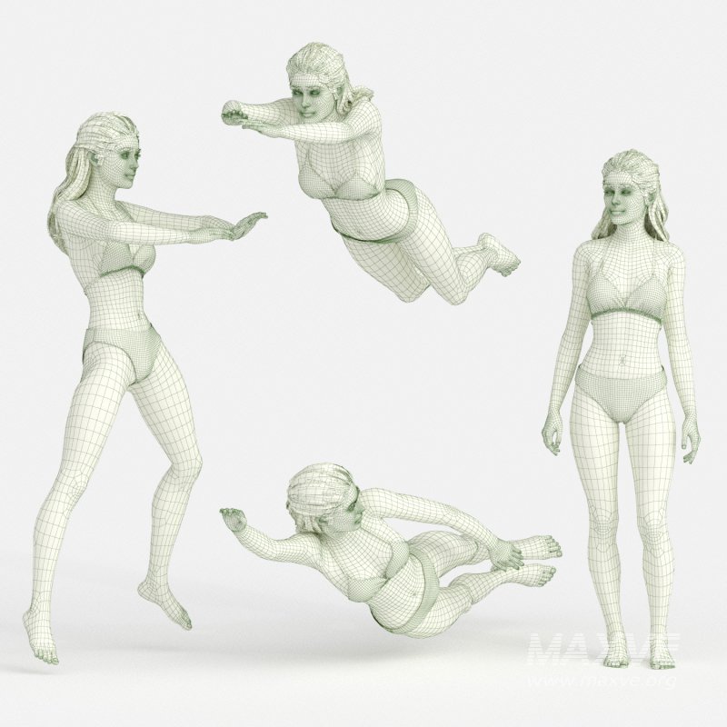 Bikini Woman 04 Poses - Image 4