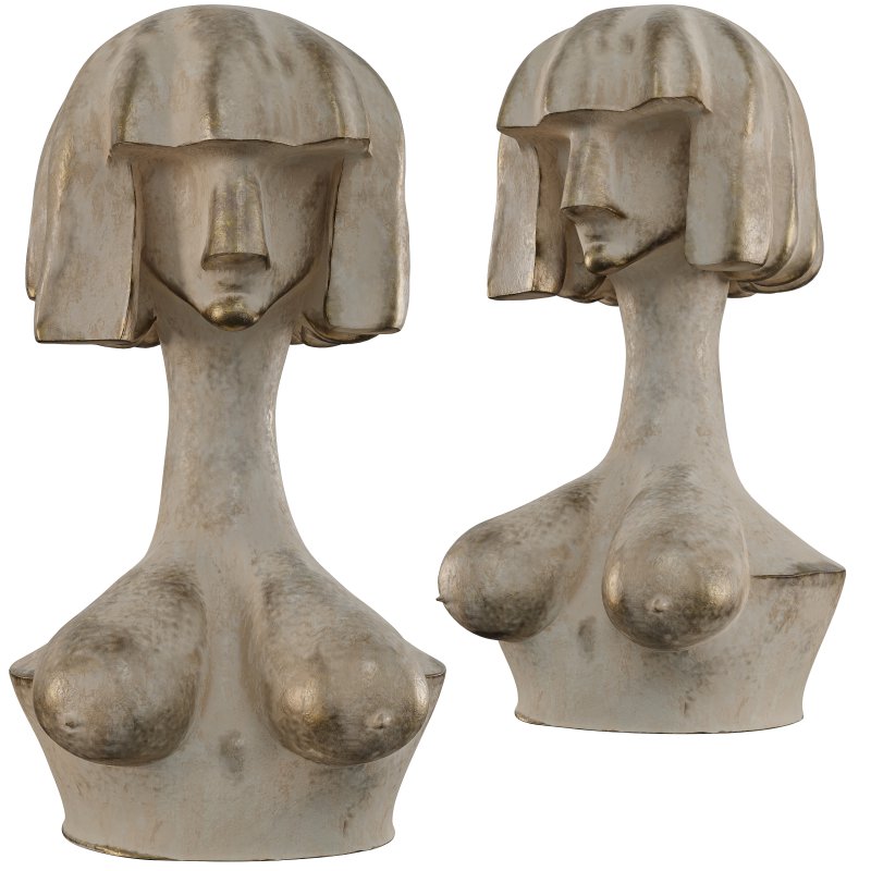 Ancient Stone Bust – Minimalist Female Figure - Image 5