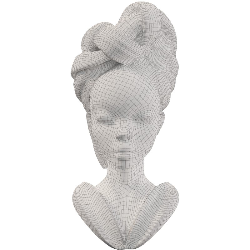 Elegant Braided Bust Sculpture - Image 1
