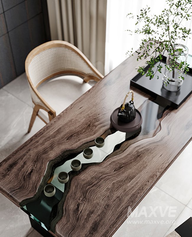 Modern living room and dining room interior scene - Image 2