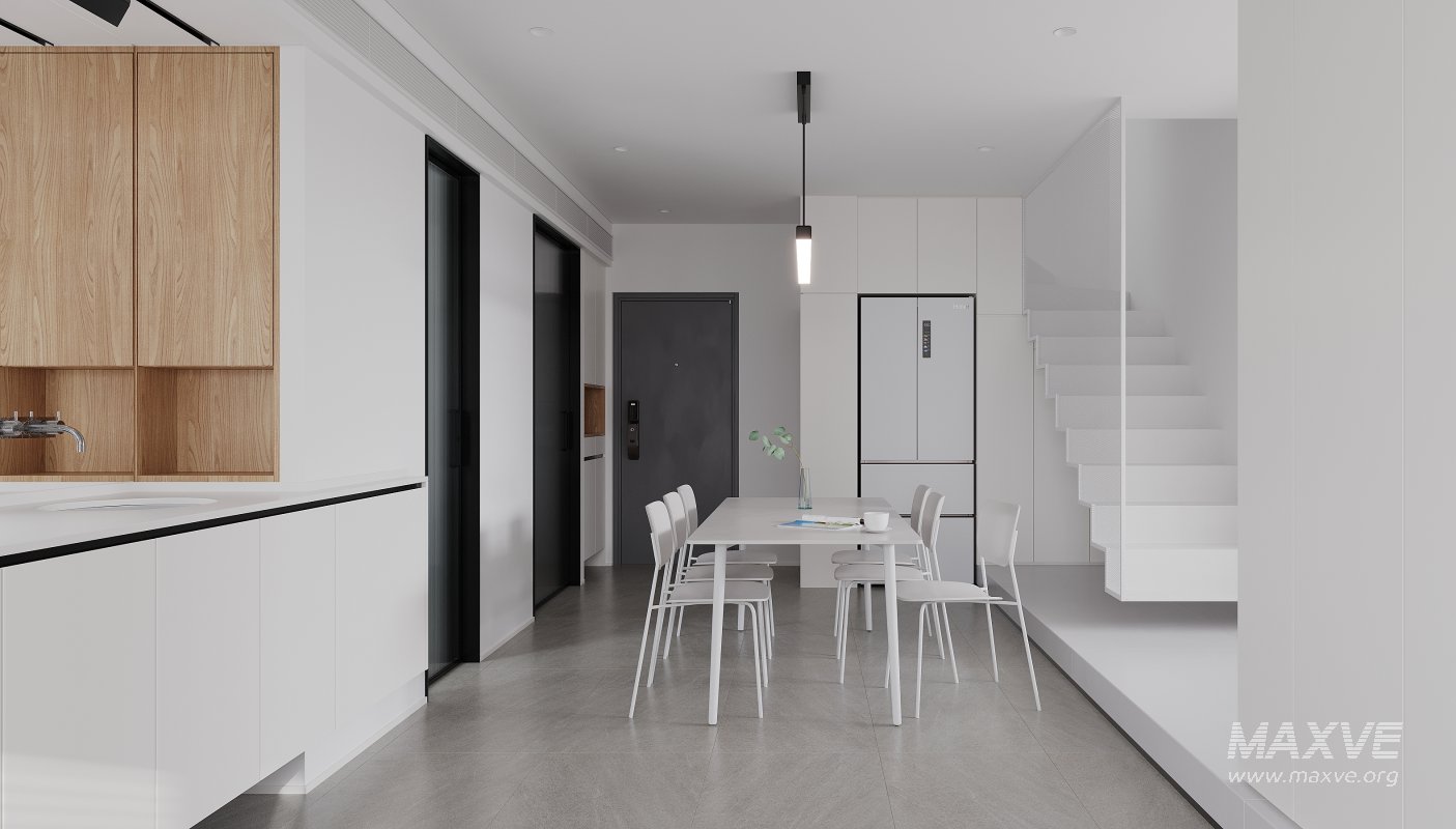 Modern living room and dining room interior scene - Image 7