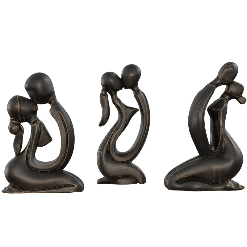 Antique Kissing Set Statue - Image 3
