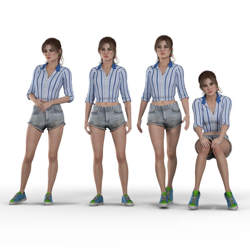Casual Woman 4 Poses_01 - Image 2