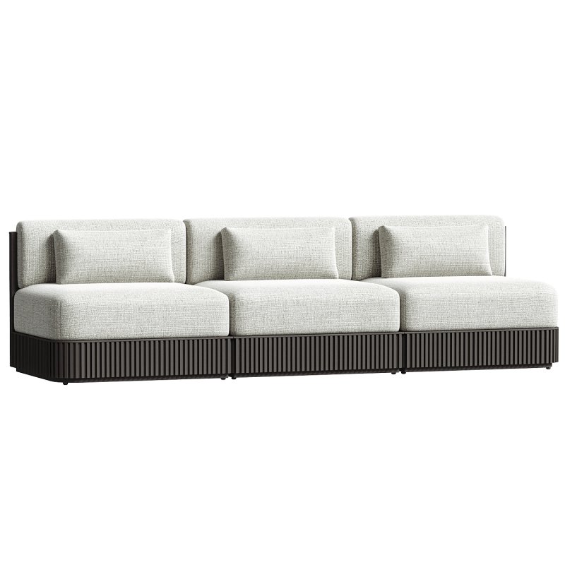 Beaumont Outdoor Teak Three Piece Modular Sofa - Image 1