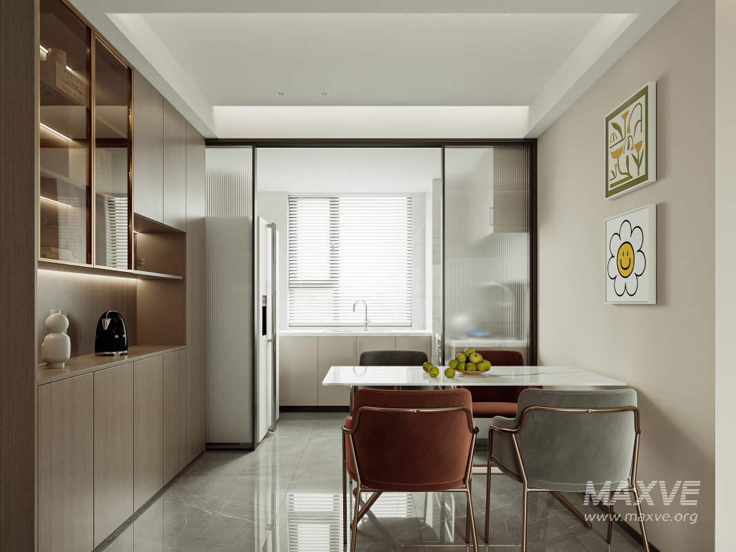 Modern living room and dining room interior scene - Image 1