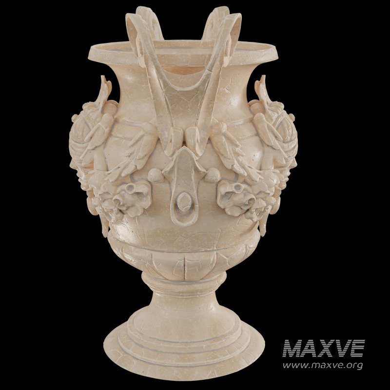 Decorative Stone Urn with Classical Motifs - Image 3