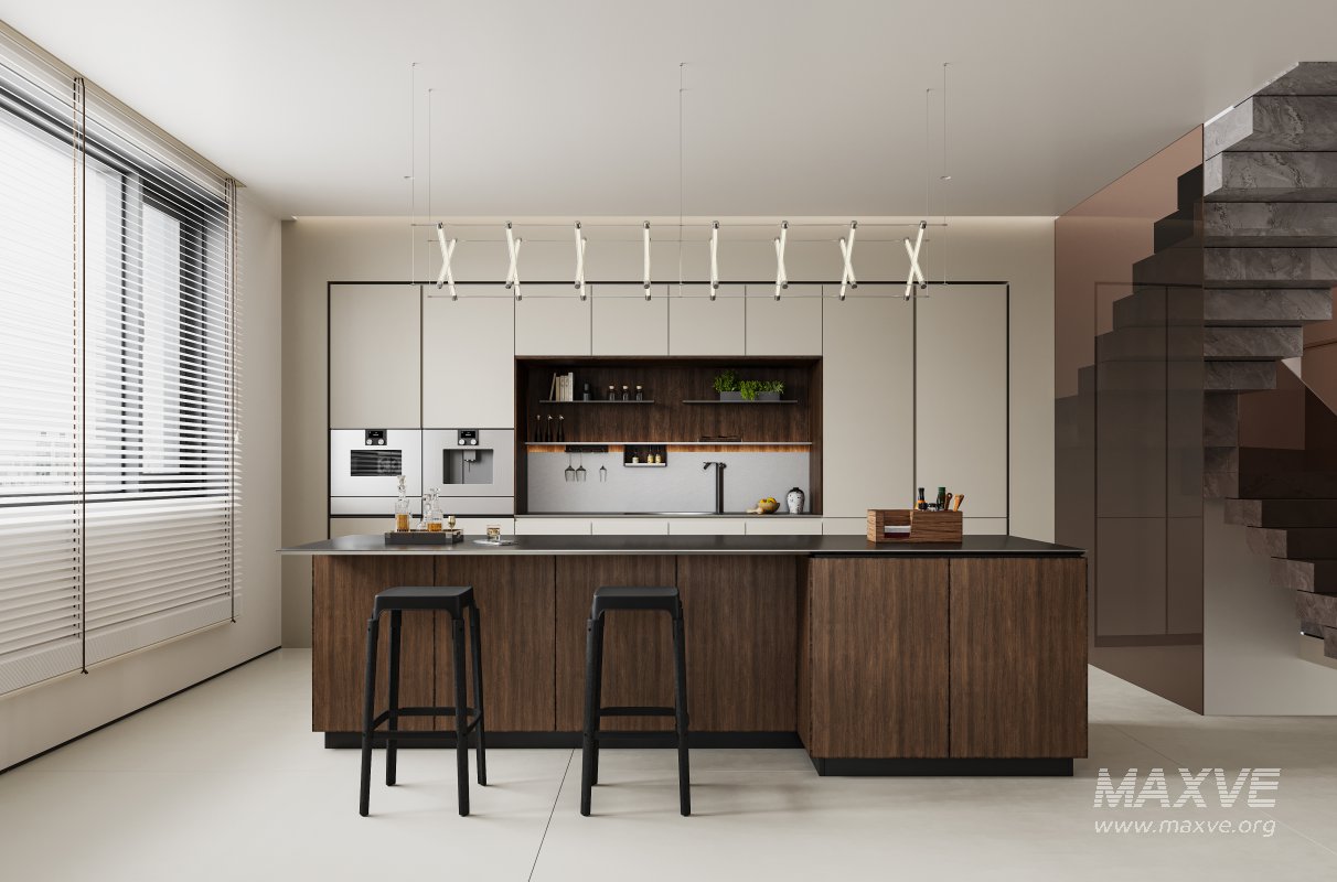 Modern living room and dining room interior scene - Image 1