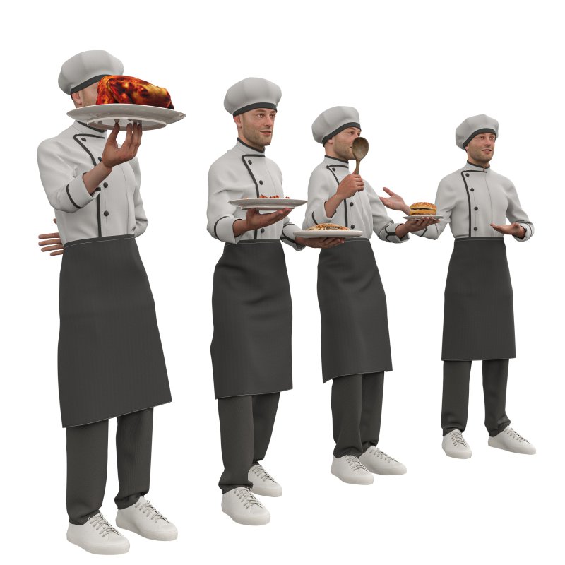 male chef in 4 poses - Image 6