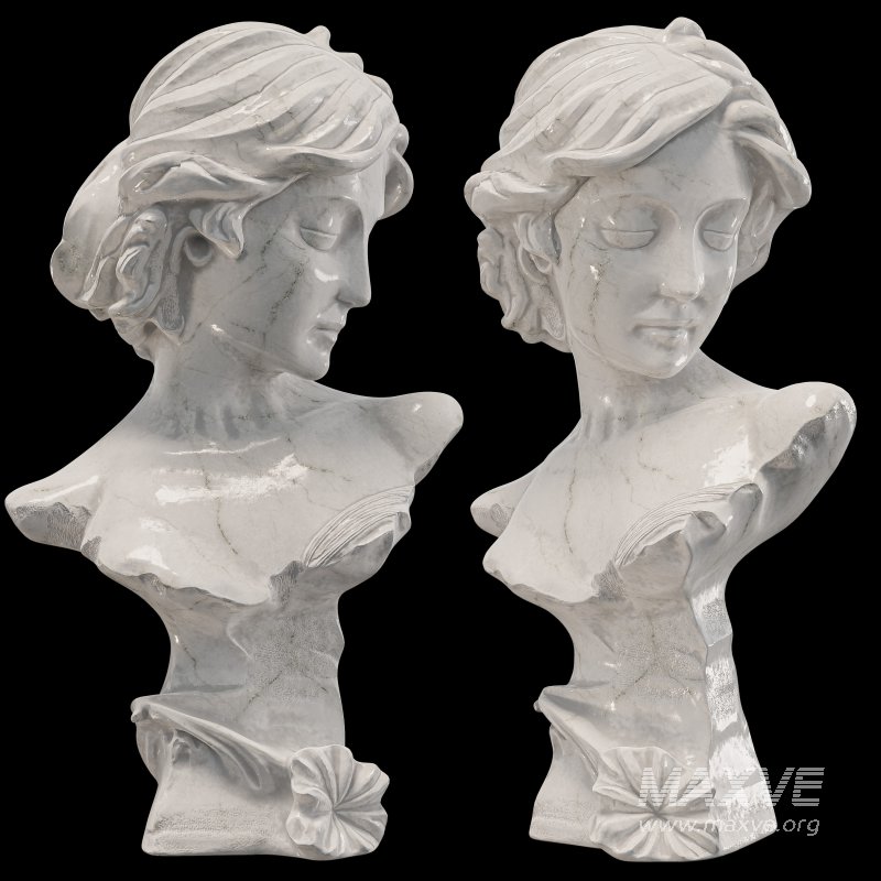 Neoclassical Woman Marble Bust - Image 7