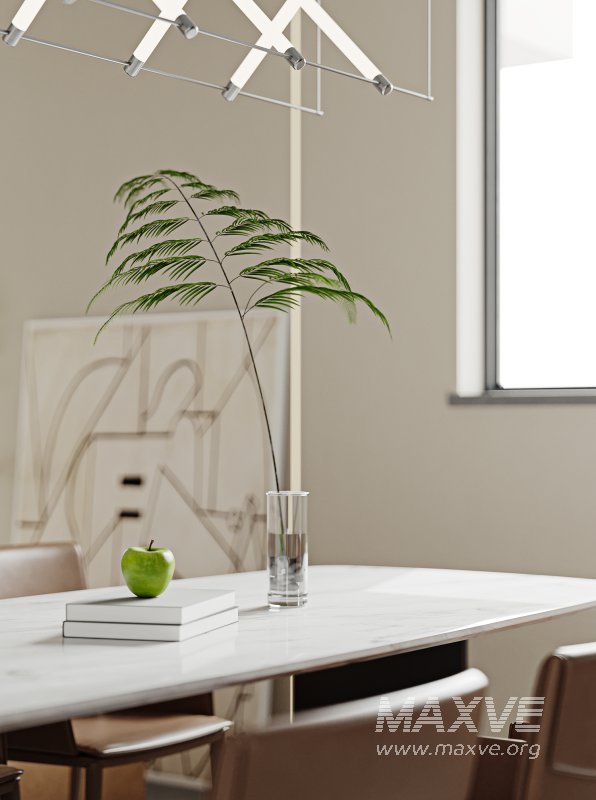 Modern living room and dining room interior scene - Image 4