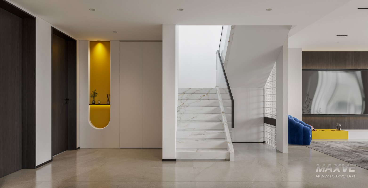 Modern living room and dining room bedroom interior scene - Image 3