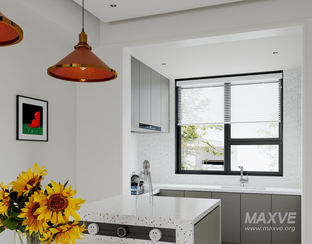 Modern living room and dining room interior scene - Image 13