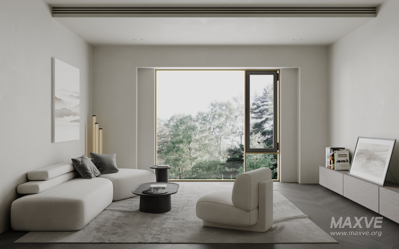 Modern living room and dining room interior scene - Image 6