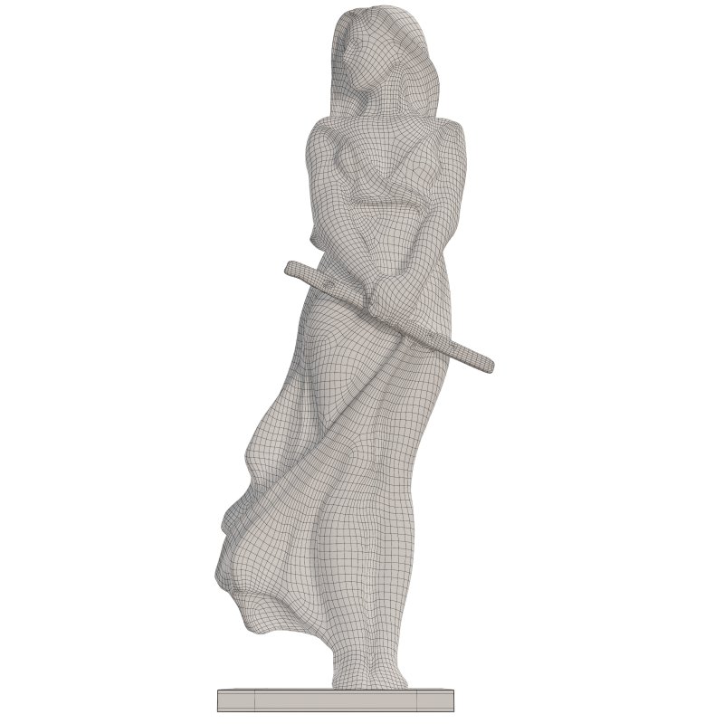 Antique Elegant Woman Sculpture with Flute - Image 1