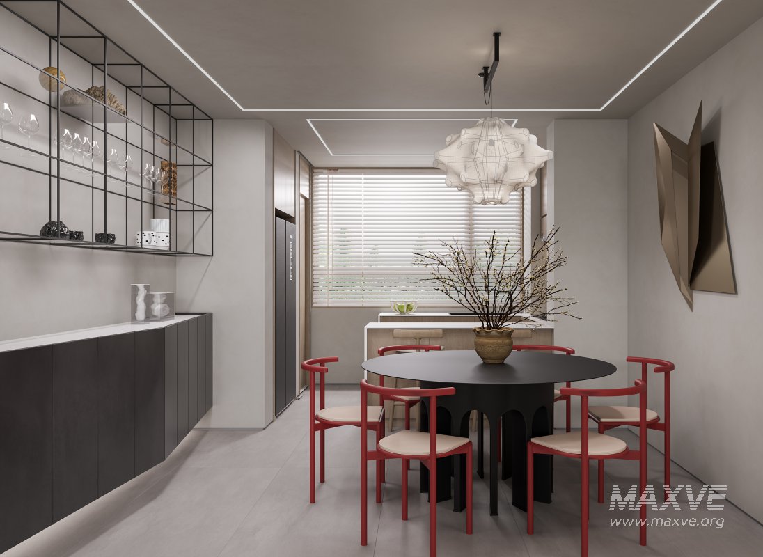 Modern living room and dining room interior scene - Image 3