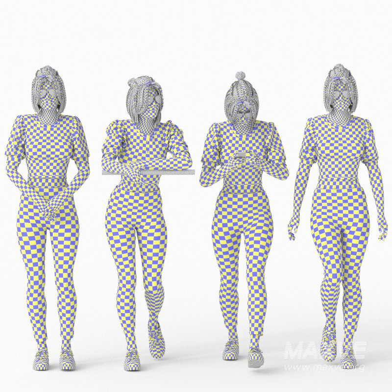 Casual Woman with Blue Jeans 04 Poses - Image 3