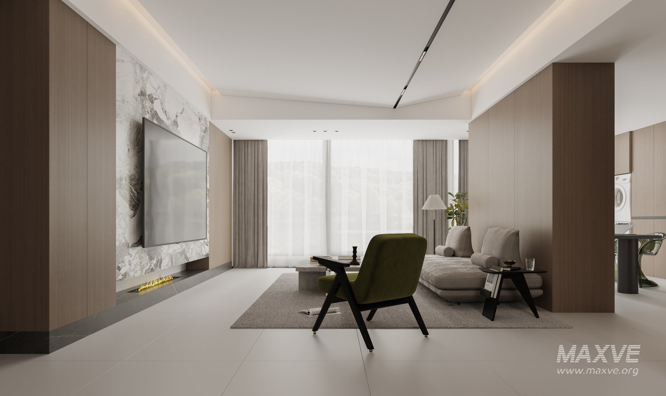 Modern living room and dining room interior scene - Image 6
