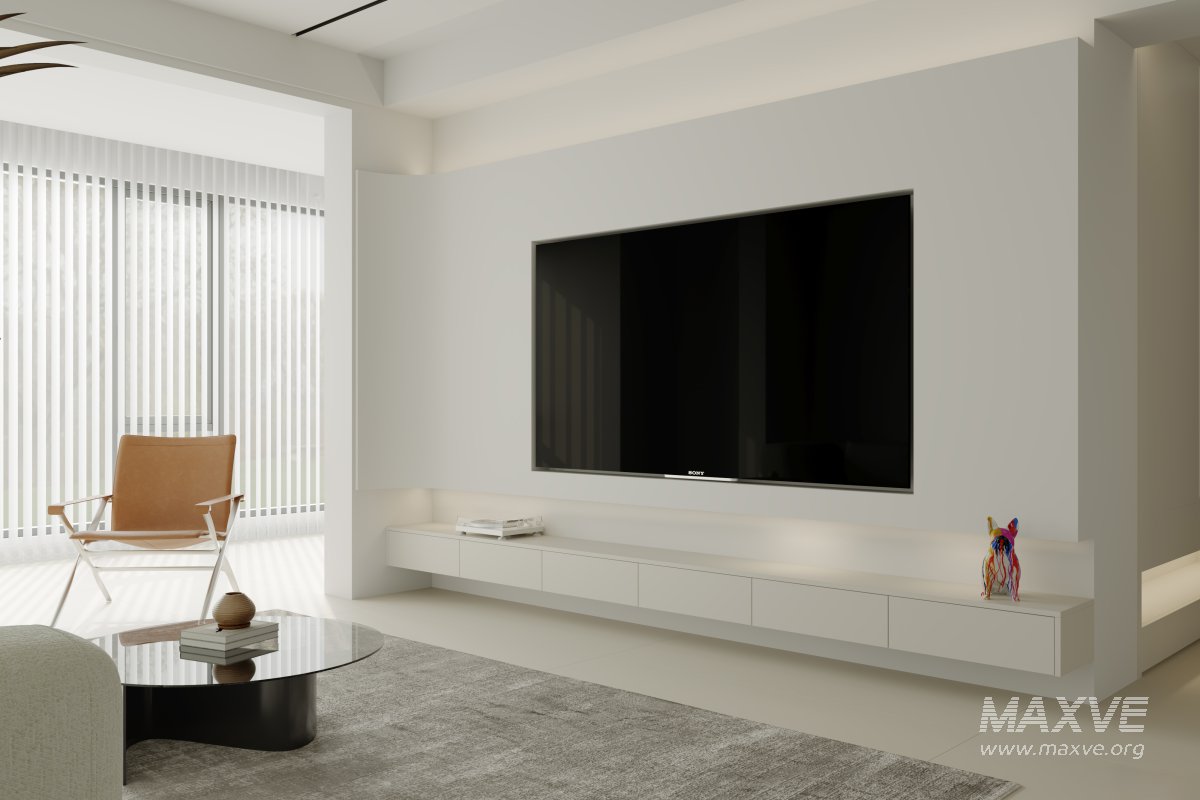 Modern living room and dining room kitchen interior scene - Image 4