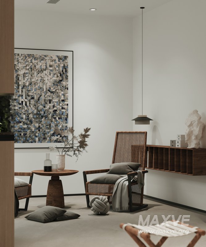 Modern living room and dining room interior scene - Image 2