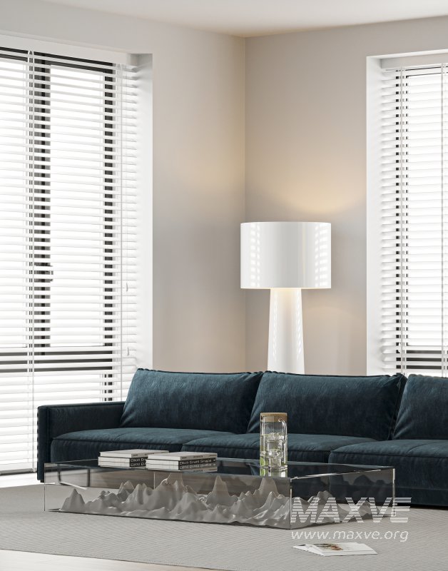 Modern living room and dining room bedroom interior scene - Image 9