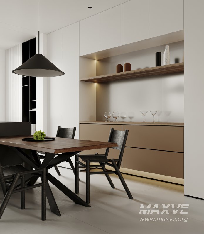 Modern living room and dining room interior scene - Image 6