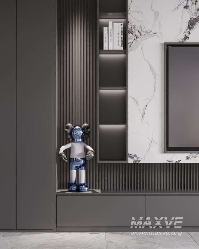 Modern living room and dining room interior scene - Image 9