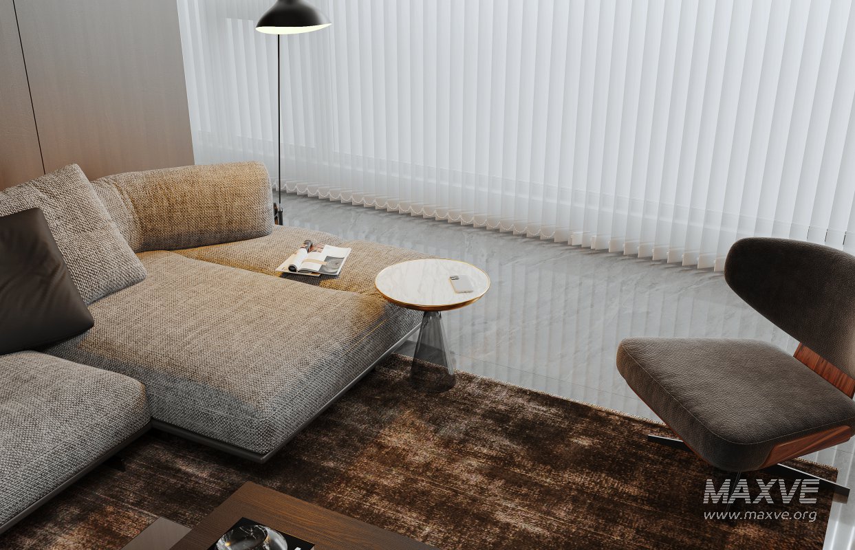 Modern living room and dining room interior scene - Image 3