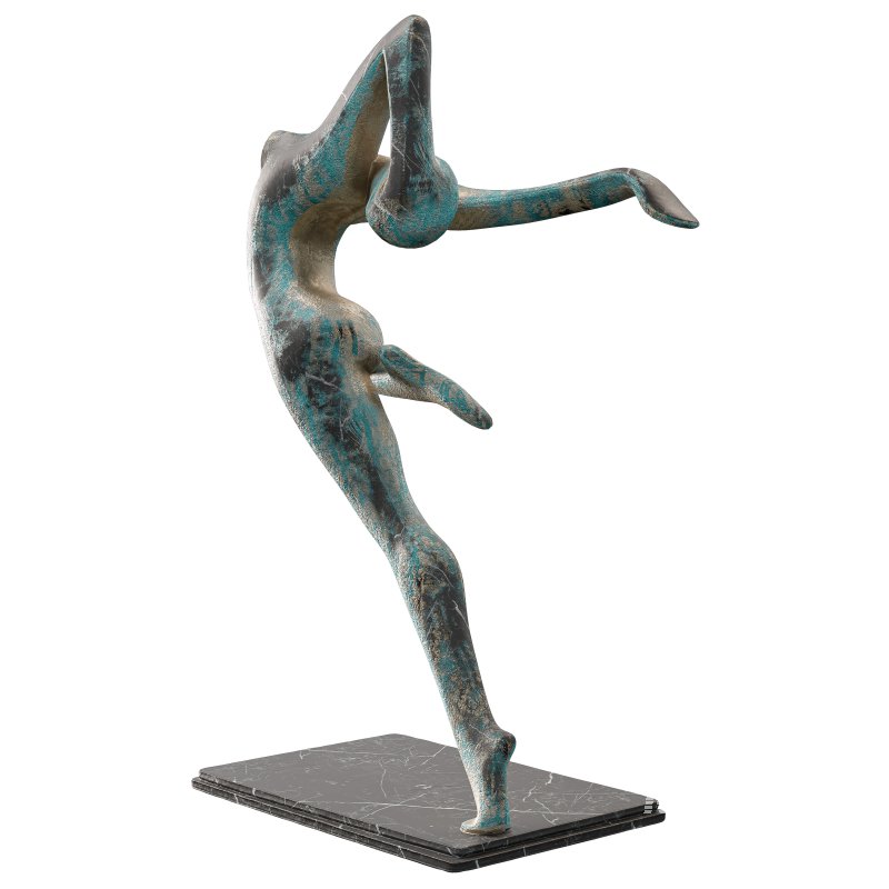 Old Yoga Woman Sculpture - Image 1